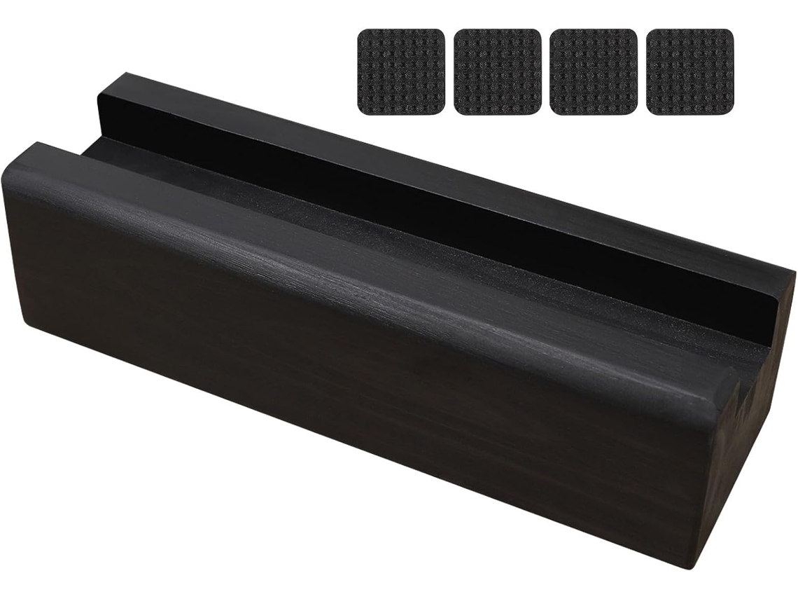 Soporte De Espejo De Pie De Madera Maciza De 25x8 Cm Con Base Antideslizante Para Salón Y Dormitorio.