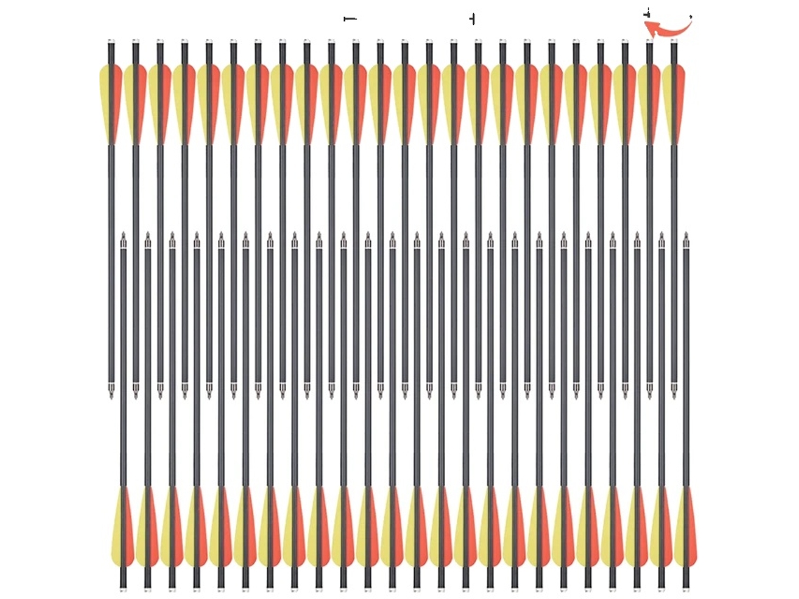 Flechas de carbono, material de carbono mixto, punta de flecha extraíble, 48 piezas de 20 pulgadas Ry Oem