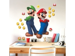 Pegatinas Letras Adhesivas ROOMMATES Rmk5223Gm Gigante Super Mario Bros. y Luigi reposicionable
