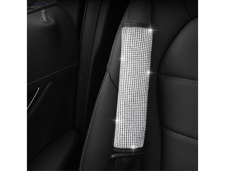 Cubierta de volante brillante cubierta de coche de diamante de cristal accesorios de estilo de coche[Cubierta Del Cinturón De Seguridad]