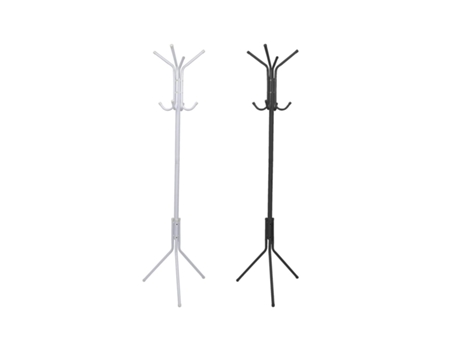 Perchero Com pie metálico Minimalista | 8 Ganchos | Soporte para abrigos e sombreros | Blanco Blanco