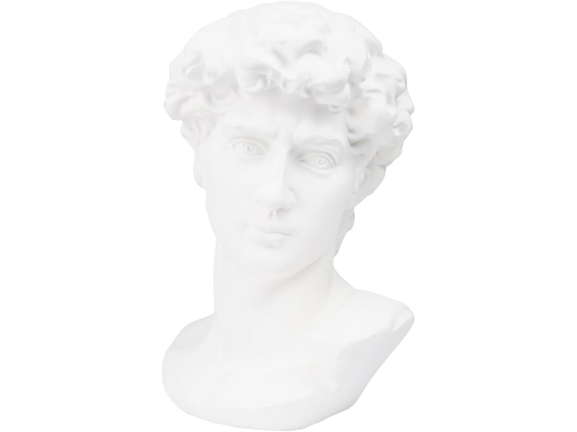 Estatua de busto de resina blanca, duradera, material didáctico, personaje esbozado, decoración moderna de interiores, GOKOCO