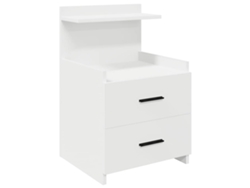Maison Exclusive - Mesita De Noche Con 2 Cajones, Color Blanco, 40x36,5x62 Cm