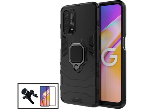 Carcasa + Protector + Soporte Oppo A74 PHONECARE Military Defender Negro 75742
