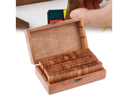 Juego De 70 Sellos De Goma De Madera Con Letras Y Números Para Niños, Material Educativo Para Manualidades.