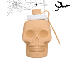 Botella de agua de viaje Slowmoose, calavera de silicona, 65 cl, para fitness y senderismo.