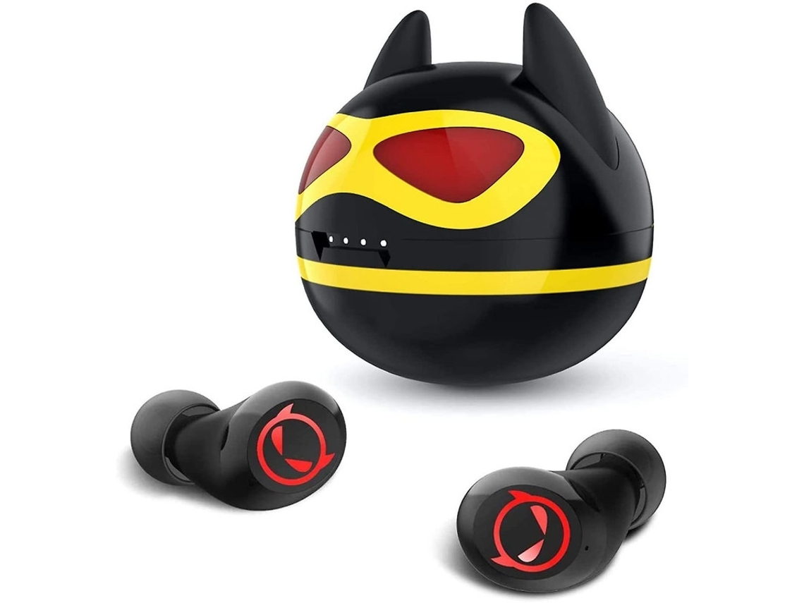 YEMAESRE Cute Bat Devil Auriculares Reducir YEMAESRE Bluetooth Impermeable Negro