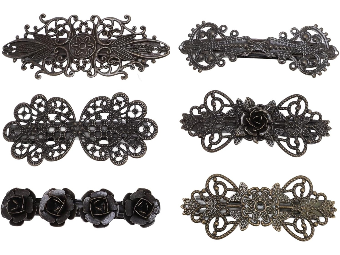 Juego De 6 Horquillas De Aleación De Estilo Vintage - Ligeras. Para Bodas, Fiestas Y Festivales.