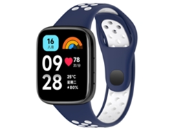 Correa de silicona bicolor Gertiz para Redmi Watch 3 Lite/Watch 3 Active (azul y blanco)