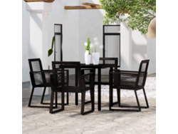 Juego de comedor de jardín negro de 2 piezas Dkd Home Decor