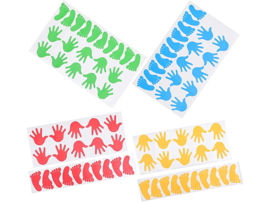 40 Pares De Pegatinas De Huellas De Manos Y Pies Para Niños Y Niñas, Vinilo Pvc Reposicionable.