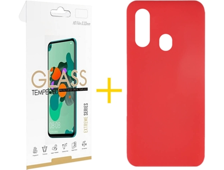 Carcasa + Protector de Pantalla Samsung A20e ACCETEL Rojo