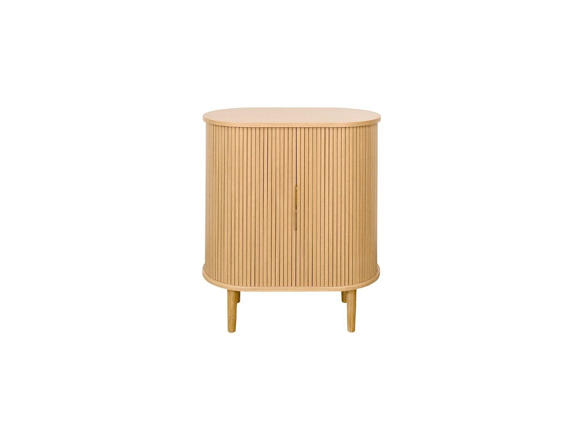 Aparador Alto Vintage Con Puertas Correderas de Madera Clara de Roble 70 Cm Epic MILIBOO