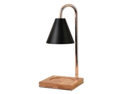 Lámpara de mesa ajustable para calentar velas y derretir cera perfumada con diseño moderno, logotipo negro.