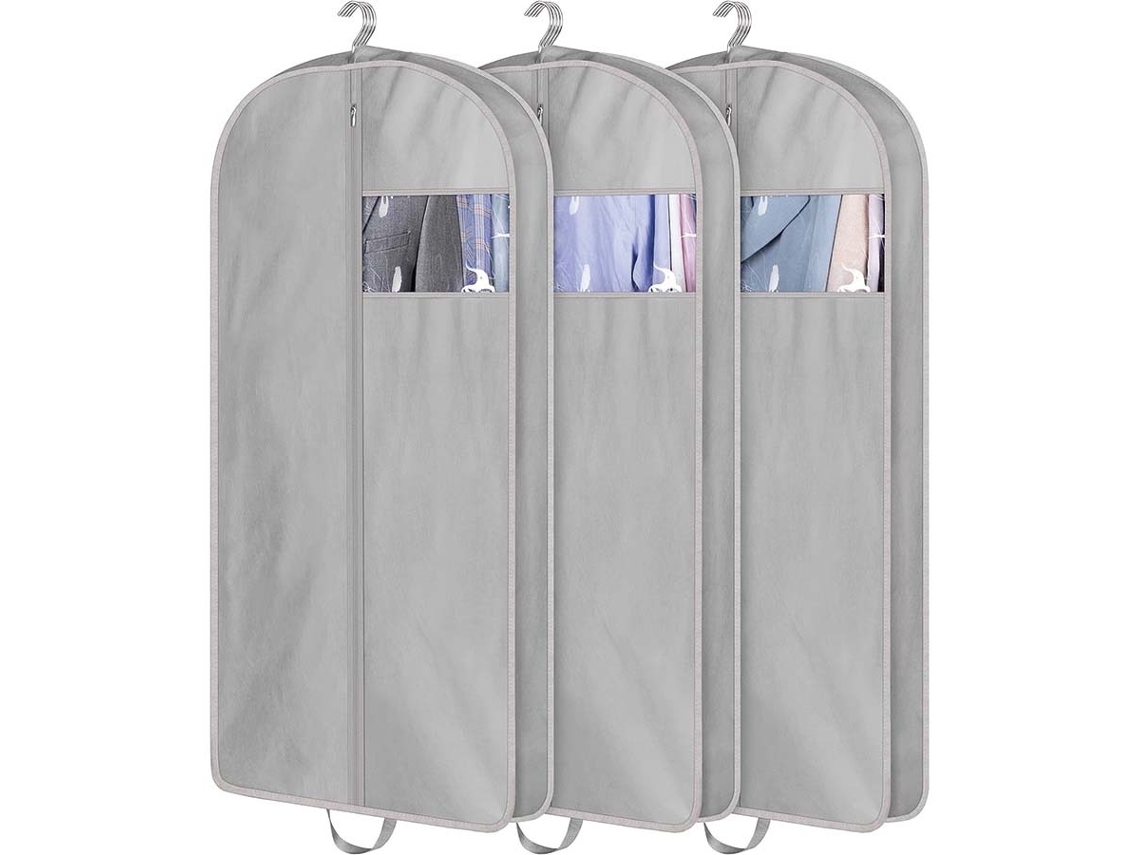 Bolsas Chrui para trajes de 60 piezas, ideales para guardar en el armario y viajar (paquete de 3, gris)