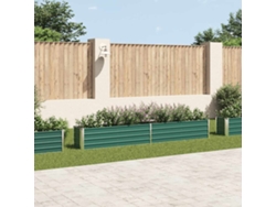 Sitio de construcción elevado | Jarrón de jardín | Jardinera de acero galvanizado 320x40x45cm Verde Wsd964945 Lovely Home