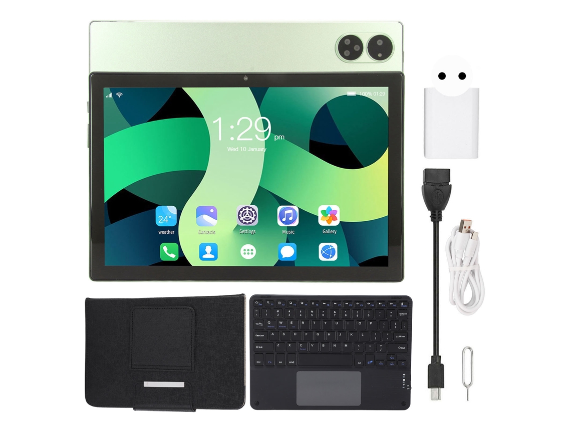 Tableta Android 12 de 10.1 pulgadas, 5G/4G, 8 núcleos, 8 GB de RAM, 256 GB de ROM, color verde claro dorado