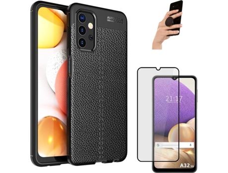 Funda, Protector y Popsocket Samsung A32 5G PHONESHIELD Full Cover Negro