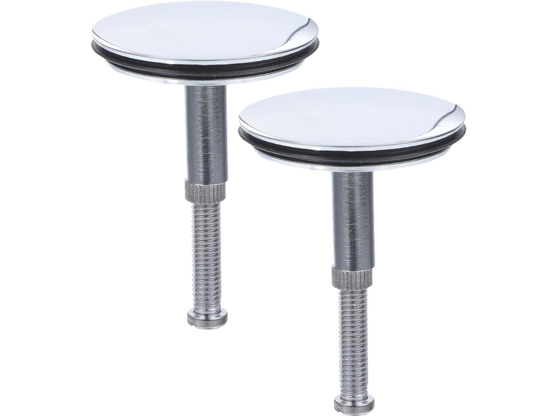 Tapón De Desagüe Metálico Giratorio, Juego 2, Junta Plana Hermética, Accesorio De Baño Compatible,