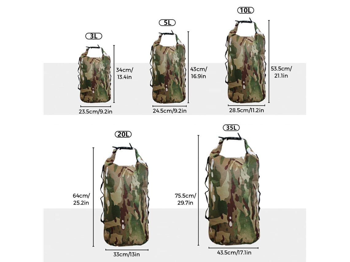 Bolsa Seca Ligera E Impermeable Con Correas Para Navegación, Kayak, Senderismo, Acampada Y Pesca.