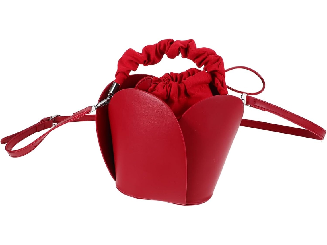 Minibolso De Mujer Rojo De Piel Sintética Con Correa Ajustable Para El Hombro - Perfecto Para Bodas Y Ocasiones Especiales