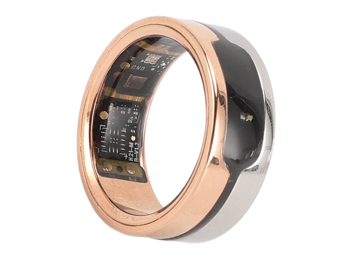 Anillo inteligente de salud con base de carga impermeable de 17,4 mm en oro rosa y plata
