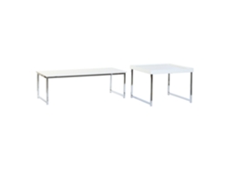Set 2 Mesa Centro Acero Mdf Blanco 110x48x45cm
