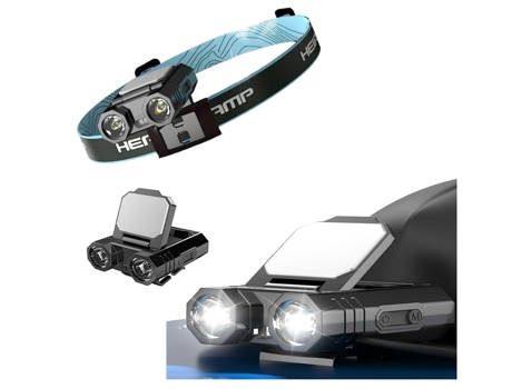 Linterna frontal con tapas LED recargables con clip Linterna frontal LED superbrillante con gancho de bloqueo TURMIN