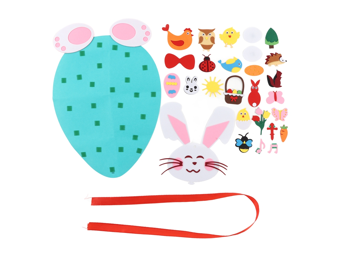 Mali kit de Coelho de Feltro Diy para Decoração de Páscoa e Festas Infantis