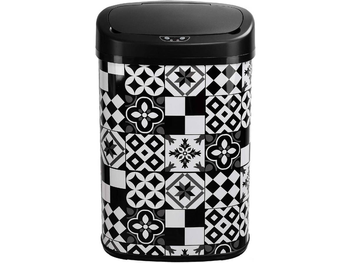 Cubo de Basura KITCHEN MOVE (Negro - Acero Inoxidable - 58 L)