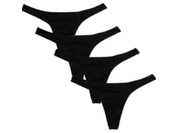 2026-18126-cuecas De Cuerda Para Hombre Pack De 4 Qxc Microfibra Elástica Cómoda Acolchada L Negro