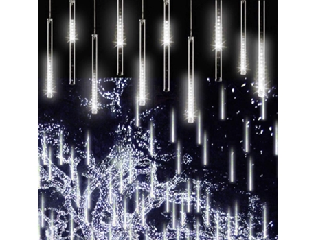 Luces de lluvia que caen Luces de lluvia de meteoritos Luces de Navidad 30 cm 8 tubos 144 LED, luces de cadena para árboles de Navidad