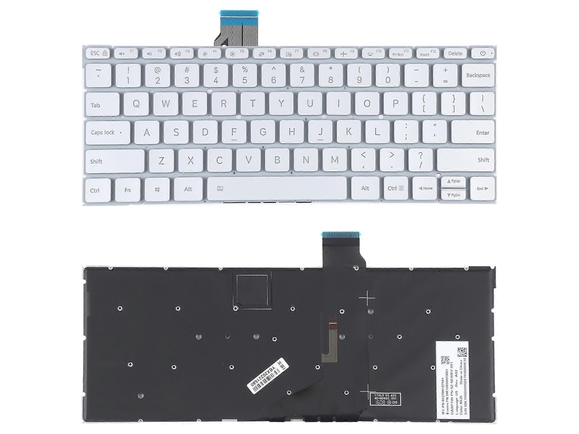 Teclado retroiluminado para Xiaomi Mi Notebook Air 12.5, versión estadounidense Webake (plateado)