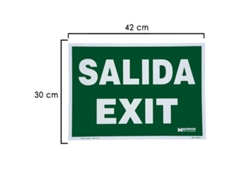 Cartel / señal fluorescente salida exit 30x42 cm.
