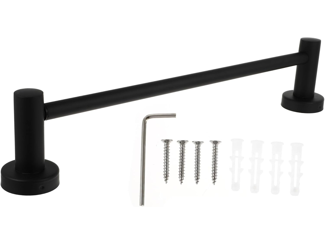Toallero De Barra Negro Ajustable (acero Inoxidable 304)