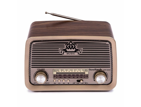 Radio KOOLTECH Am/Fm/Sw (Marrón - Bluetooth - 6 W)