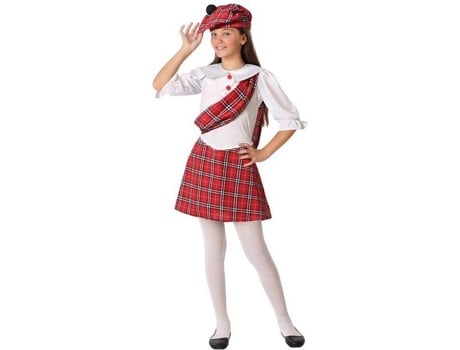 Disfraz de Niña ATOSA escocesa roja y blanca (Tam: 5-6 años)
