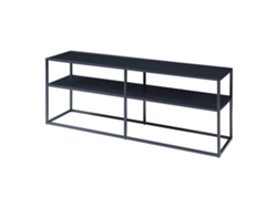 Mesa de Tele Solund con 2 estantes acero 120x30x46 cm - Negro [EN.CASA]