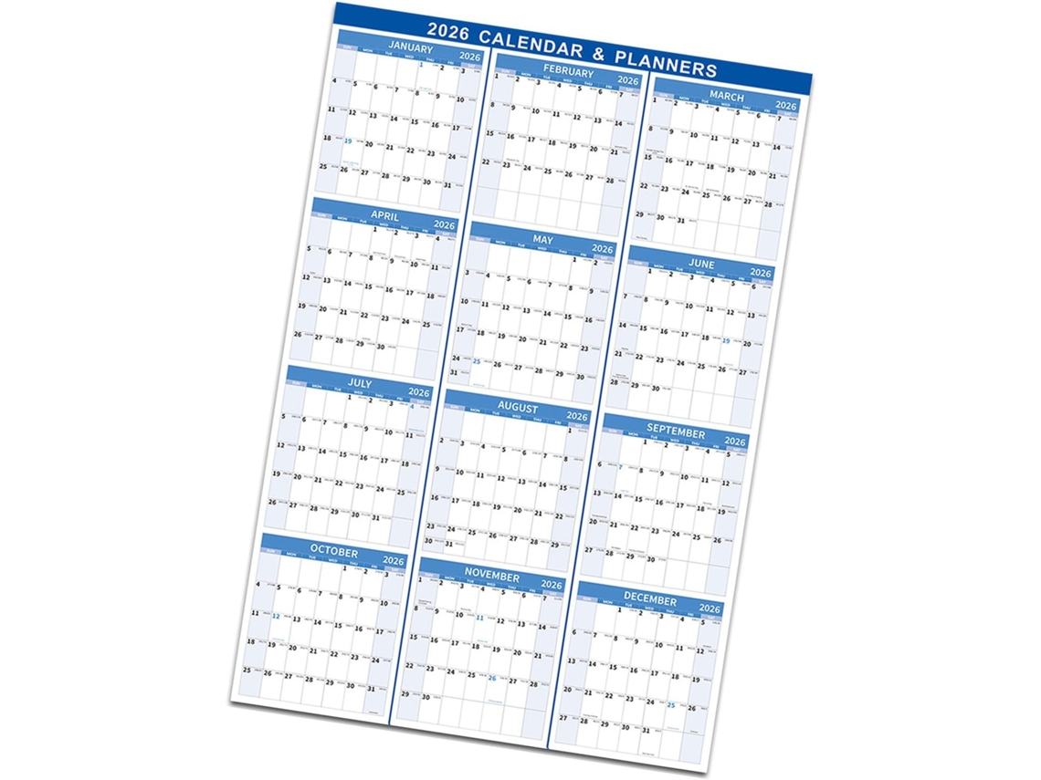 Calendario Mensual De Borrado En Seco Fácil De Usar Hasta 2026