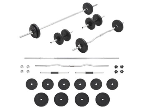 vidaXL Juego de barras y pesas 30 kg