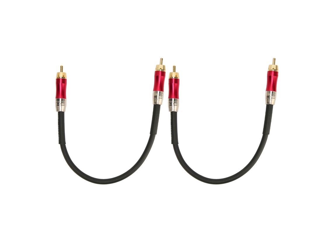 2 Cables Rca Macho A Macho Blindados Con Doble Baño De Oro De 0,3 M Para Dvd, Tv Y Amplificador (rojo)