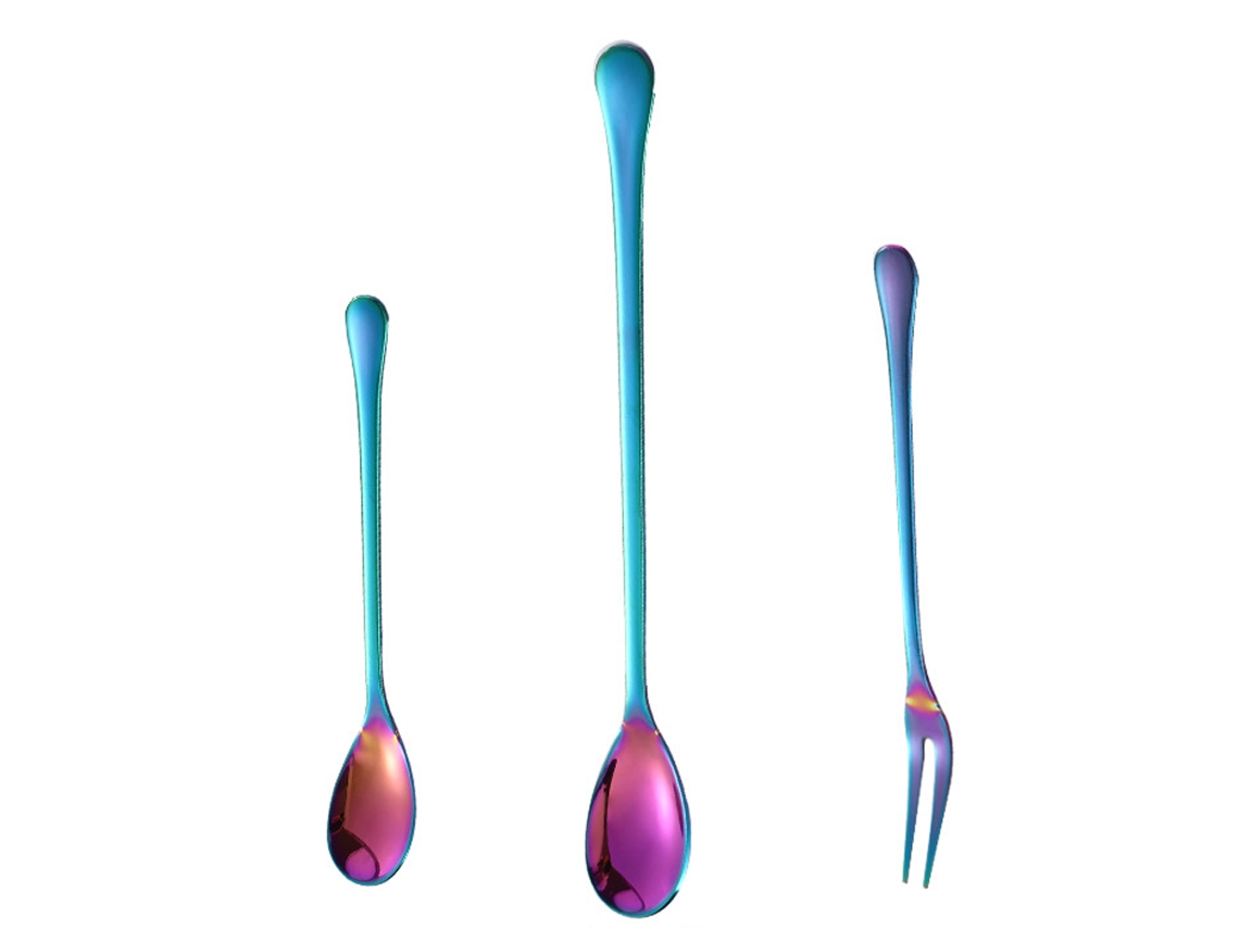 Set de Cubiertos de Postre - Cucharas y Tenedores Reutilizables RNEMITERY