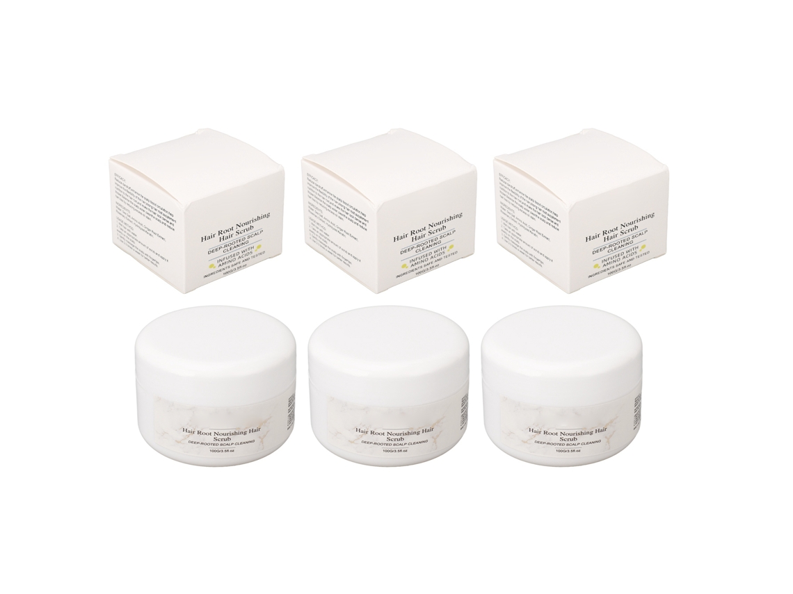 3pcs Exfoliante Capilar Limpiador Profundo Nutriente Raíces Cuidado Suave 100g