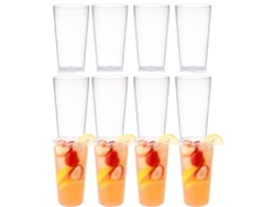 Vasos de plástico reutilizables, resistentes a la rotura, transparentes, apilables y resistentes a las bebidas con ventosas.