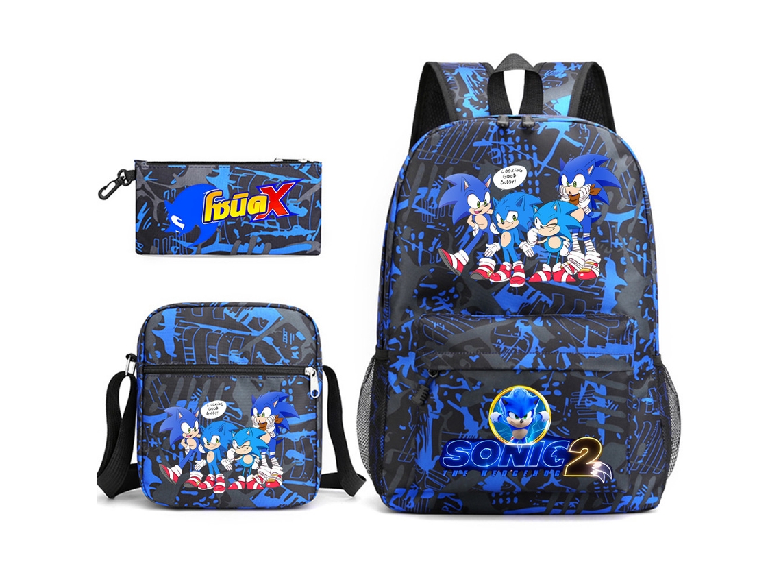 Conjunto de tres piezas de Mochila KOHREE de estudiante de Sonic