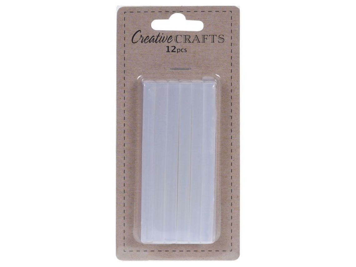 Barras de pegamento termofusible para pistola, 0,7 x 10 cm, transparentes (12 unidades)