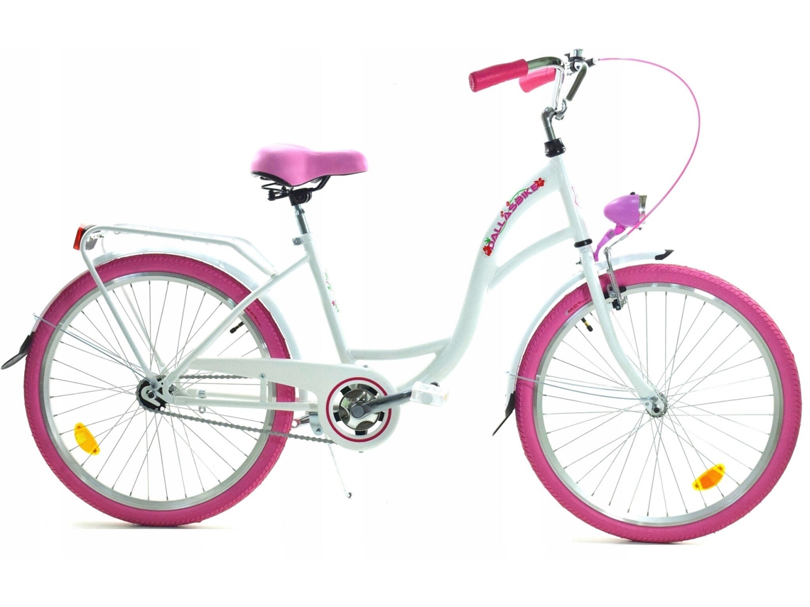 Bicicleta para niña B.active de 24 pulgadas, muy resistente, color rosa y blanco