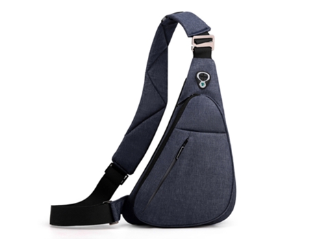 Mochila de un solo hombro, bolsa diagonal, mochila de viaje impermeable (hombro izquierdo azul)