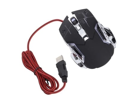 HURRISE Ratón con cable USB negro Puerto USB ajustable Iluminación óptica Ratón para juegos Accesorios de computadora