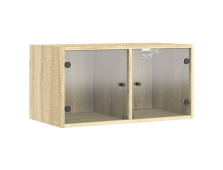 Mueble de pared puertas de vidrio roble Sonoma VIDAXL (68.5 x 37 x 35 cm)